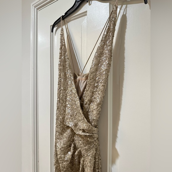 Lauren Ralph Lauren Evening Gold sequin Dress gown - Picture 5 of 17